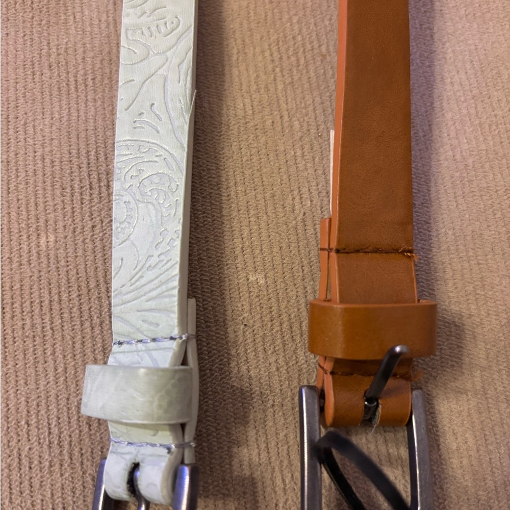 NWT Studio S 2 For 1 Women’s Belts Size Medium Brown/Mint Green